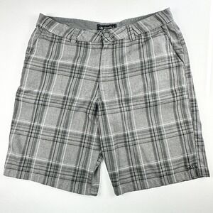 O'Neill Mens Shorts Size 36‎ Boardwalk Casual Gray Plaid Vacation